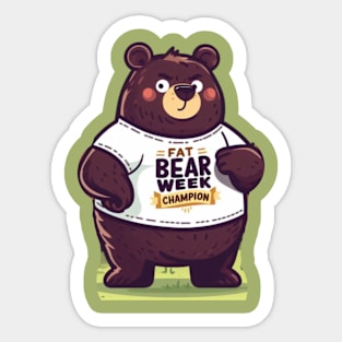 fat bear week funny Sticker